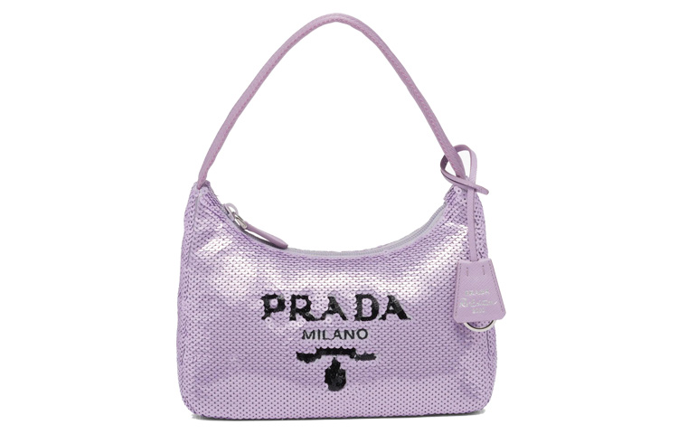 

PRADA Нейлоновая мини-сумка через плечо женская фиолетовая