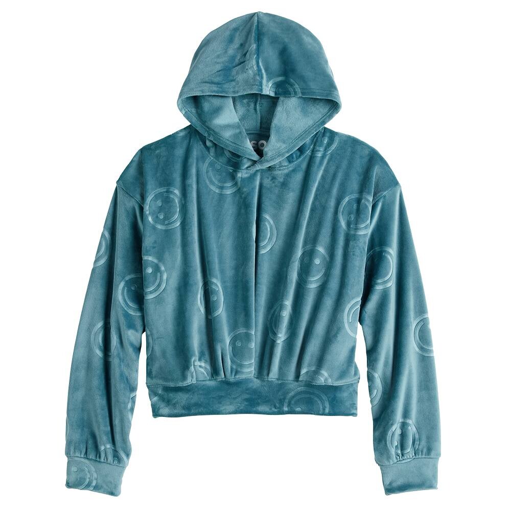 

Уютный пуловер с капюшоном SO для девочек 6–20 лет обычного и большого размера, цвет Teal Smiles