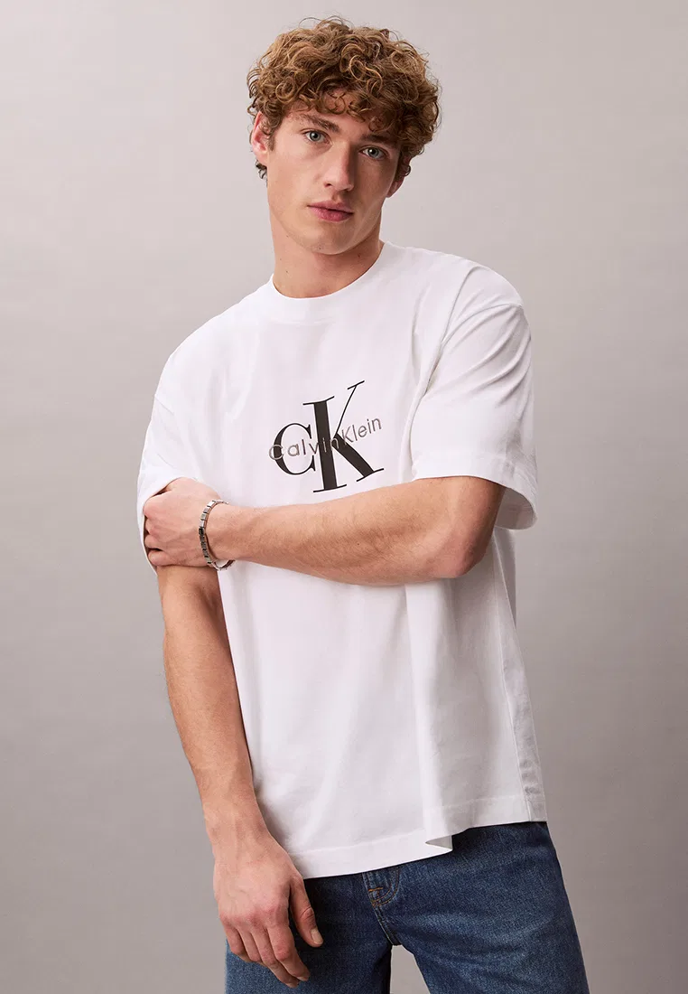 Футболка оверсайз, Calvin Klein Jeans, ярко-белый