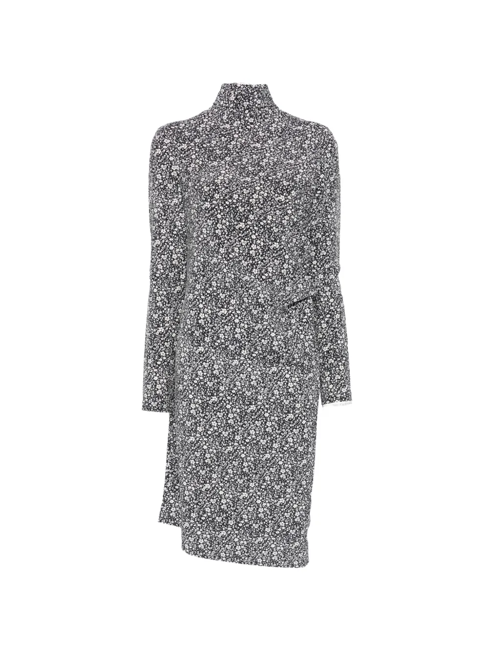 

Платье с цветочным узором и перекрученным элементом Toteme, черный