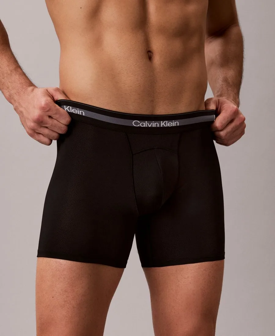 Мужские боксерские трусы Icon Active Mesh, комплект из 3 штук Calvin Klein, черный — фото 4