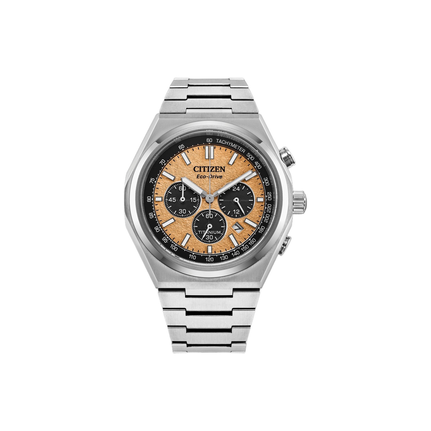 

CITIZEN Часы Light Powered Quartz Movement Super Titanium Strap Watch 42.5mm Men's Watch Orange Watch Dial, Orange Watch Dial
