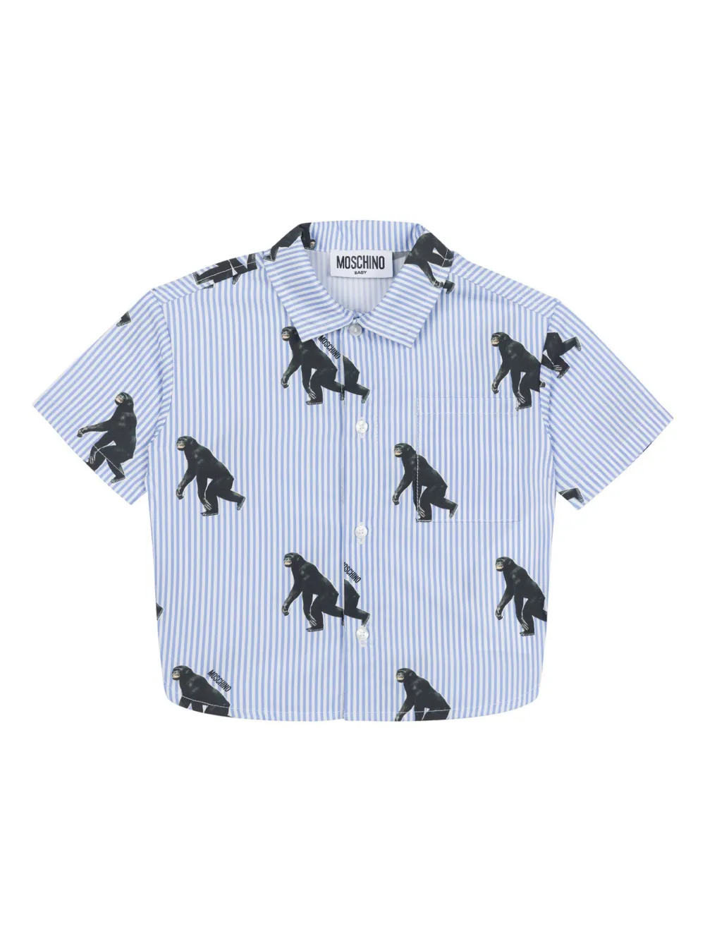 

Рубашка в полоску Moschino Kids, синий