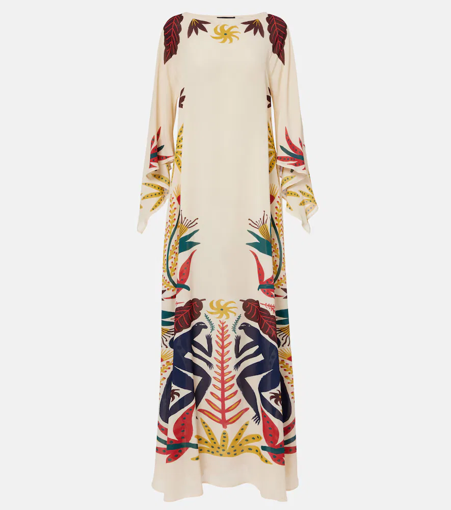Длинное платье с принтом Etro, белый
