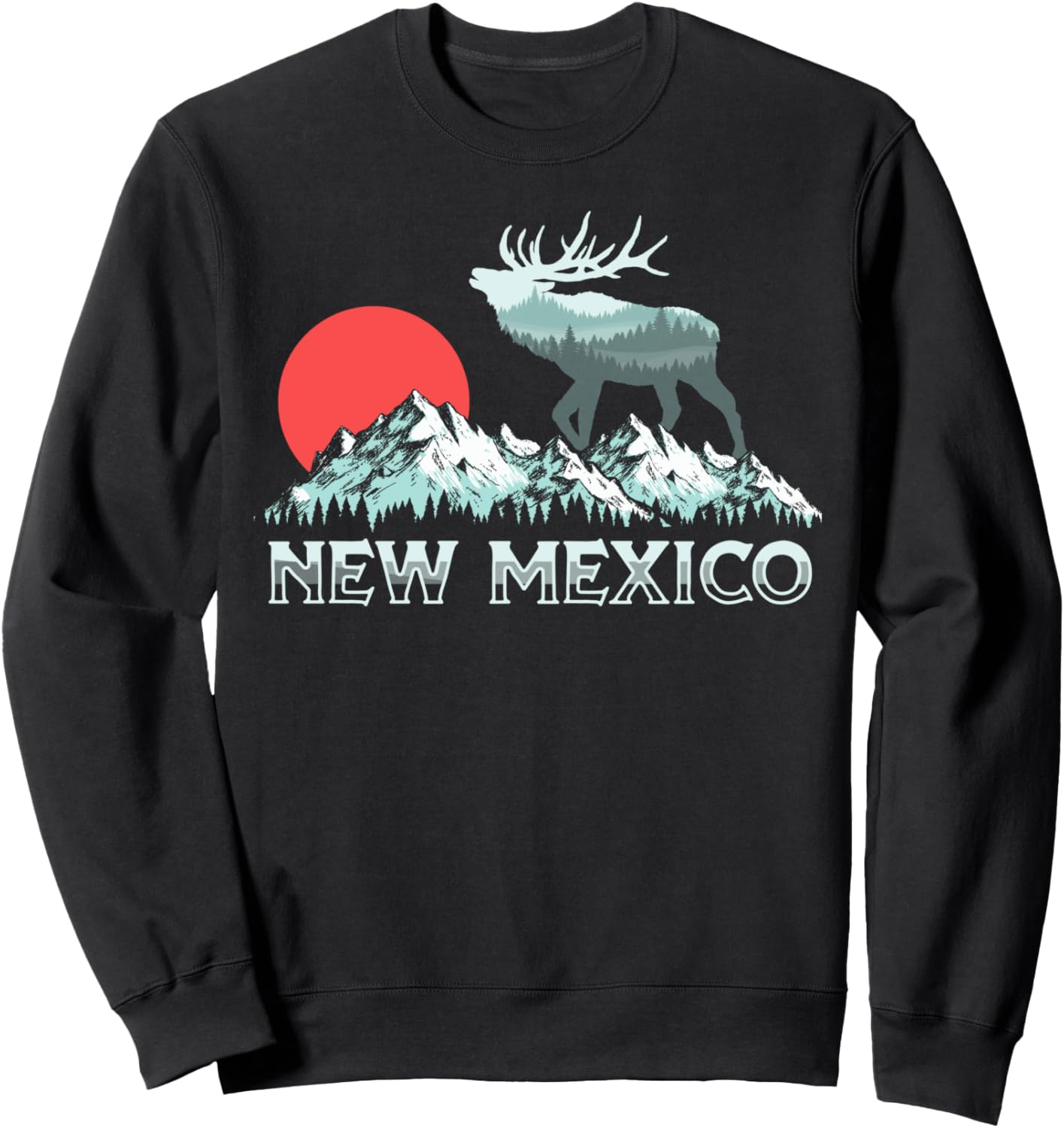 

Винтажная толстовка в стиле ретро с графическим принтом «Охотник на лосей в Нью-Мексико: сохранение природы» Mountain Life Hunting Junkie Tees, черный