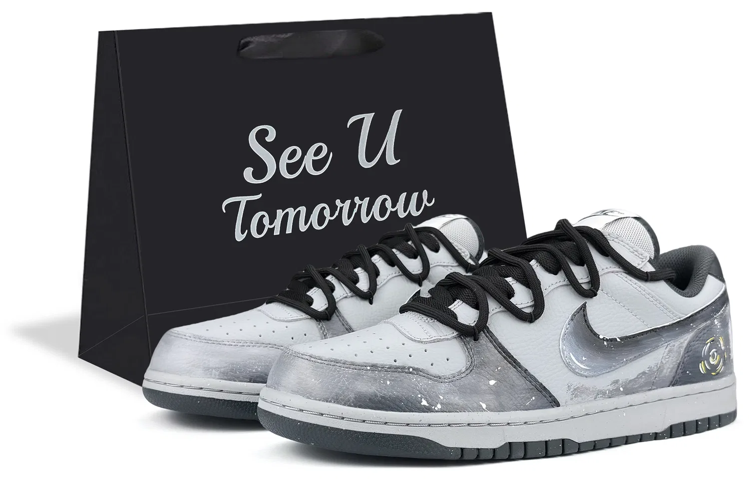 Кроссовки кожаные Nike Space Gray