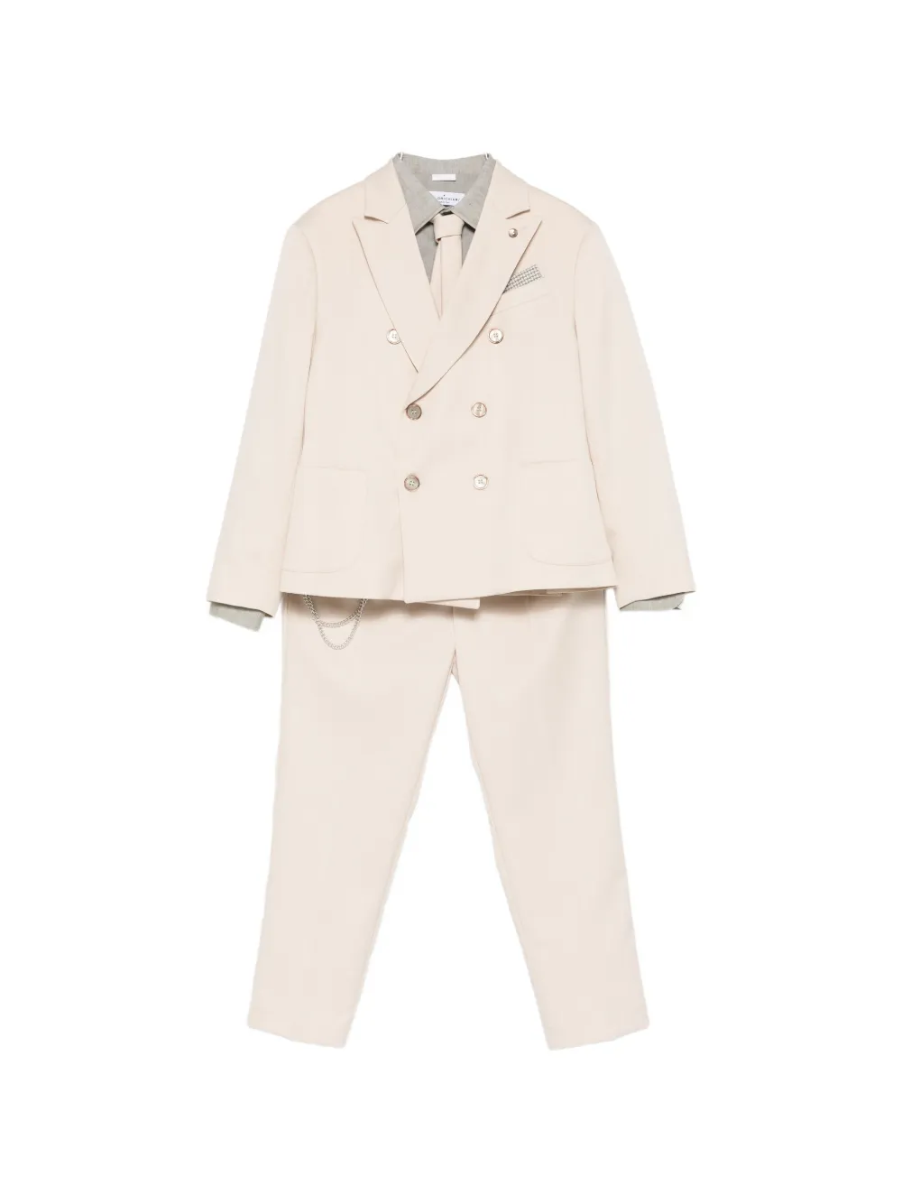 

Двубортный костюм (набор из 8 предметов) Colorichiari, бежевый