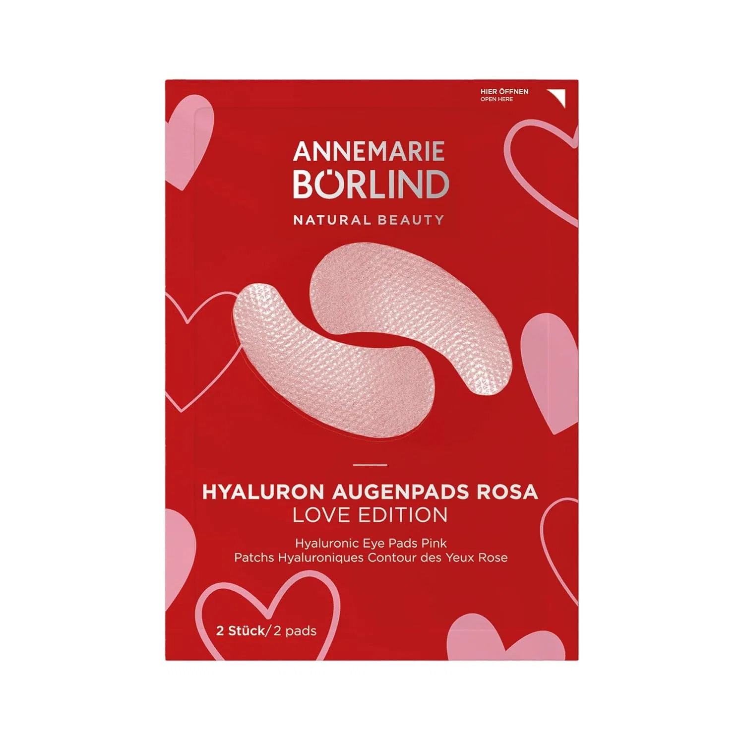 Патчи для глаз и губ «Hyaluronic Eye Pads Pink Love Edition» от ANNEMARIE BÖRLIND Annemarie Börlind, Pink — фото 2