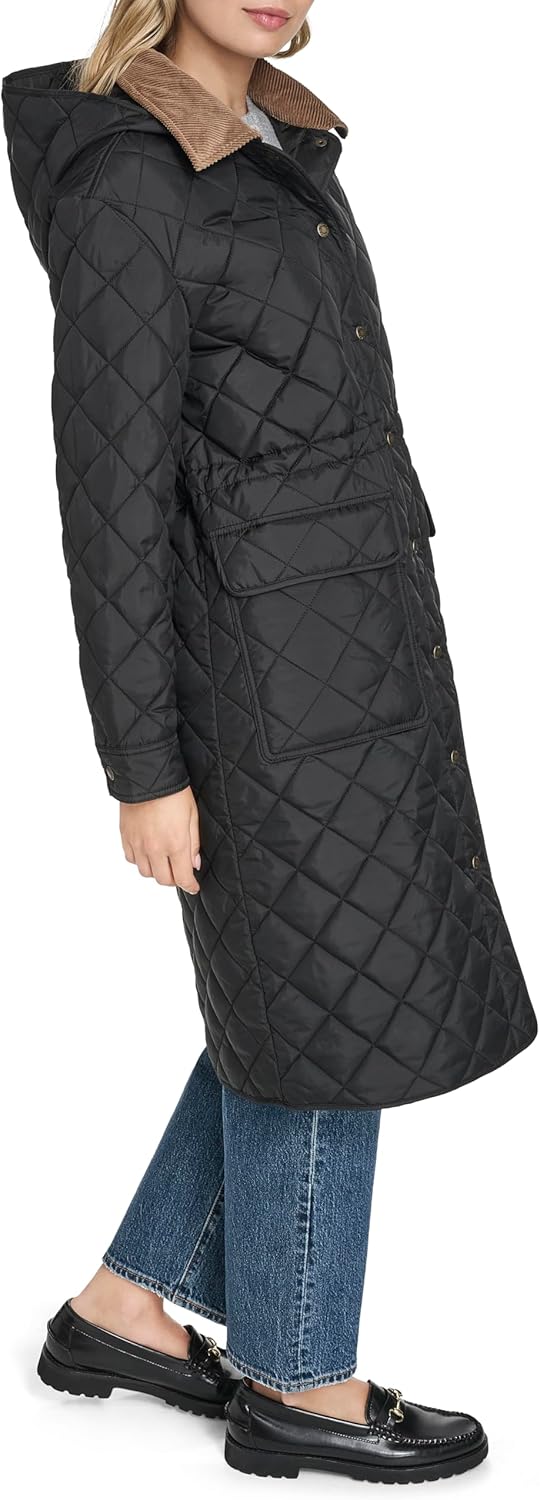 Женская стеганая куртка Levi's Diamond Quilted Cinch Waist, Black — фото 2