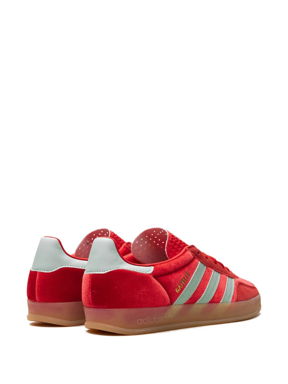 Кроссовки Gazelle Indoor Velvet Pack - Better Scarlet Adidas, красный — фото 3