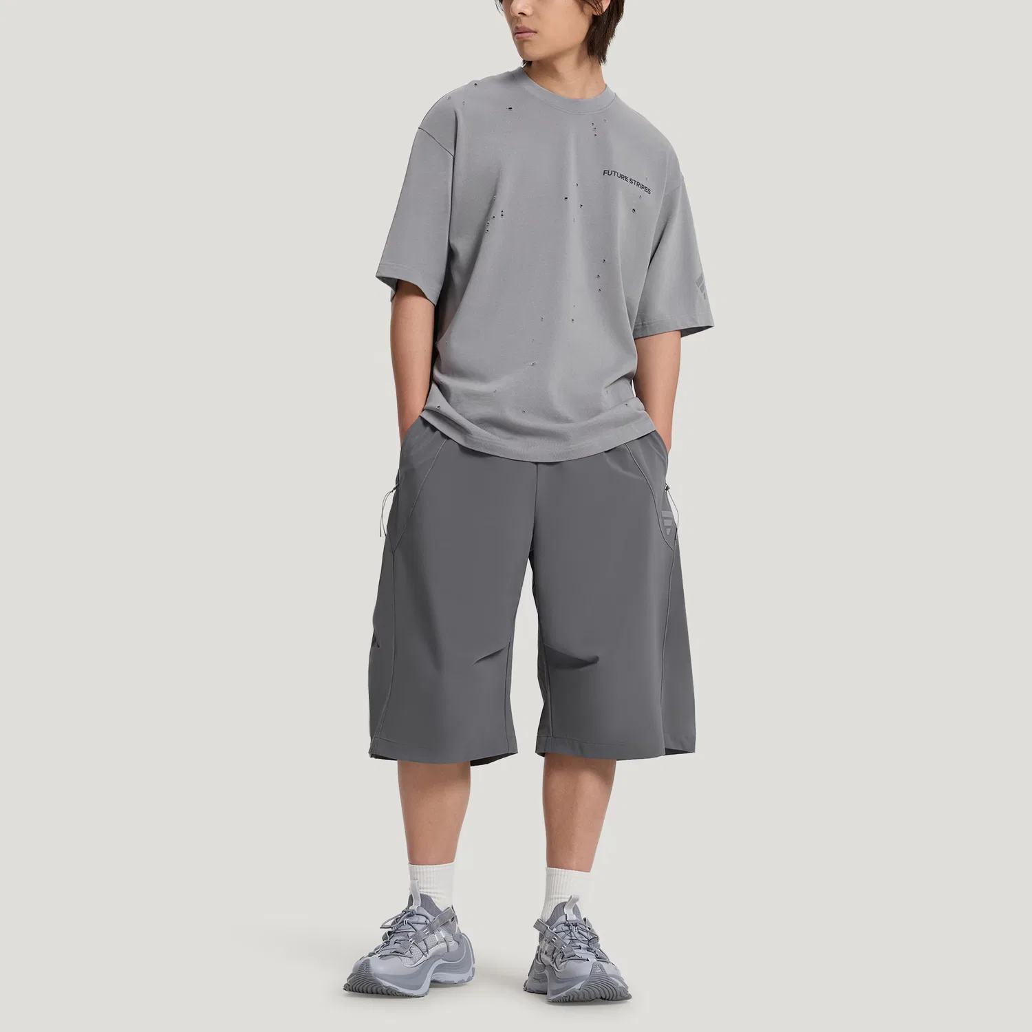 Спортивные шорты FOS для мужчин, темно-серые, moderate Adidas, Dark Gray — фото 4