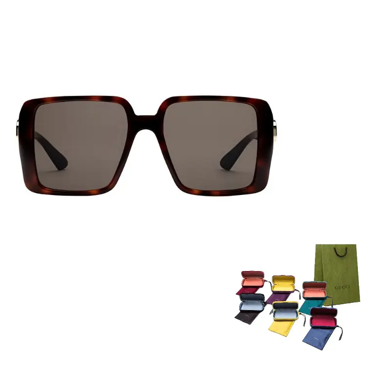 

GUCCI Солнцезащитные очки с квадратной оправой, Tortoiseshell