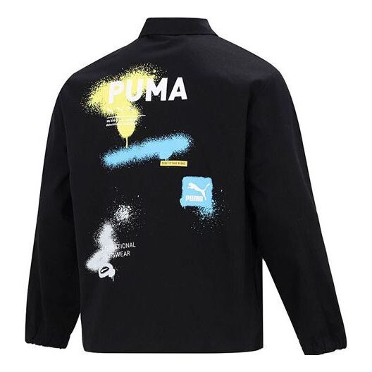 

Куртка logo printing loose woven lapel jacket black Puma, черный