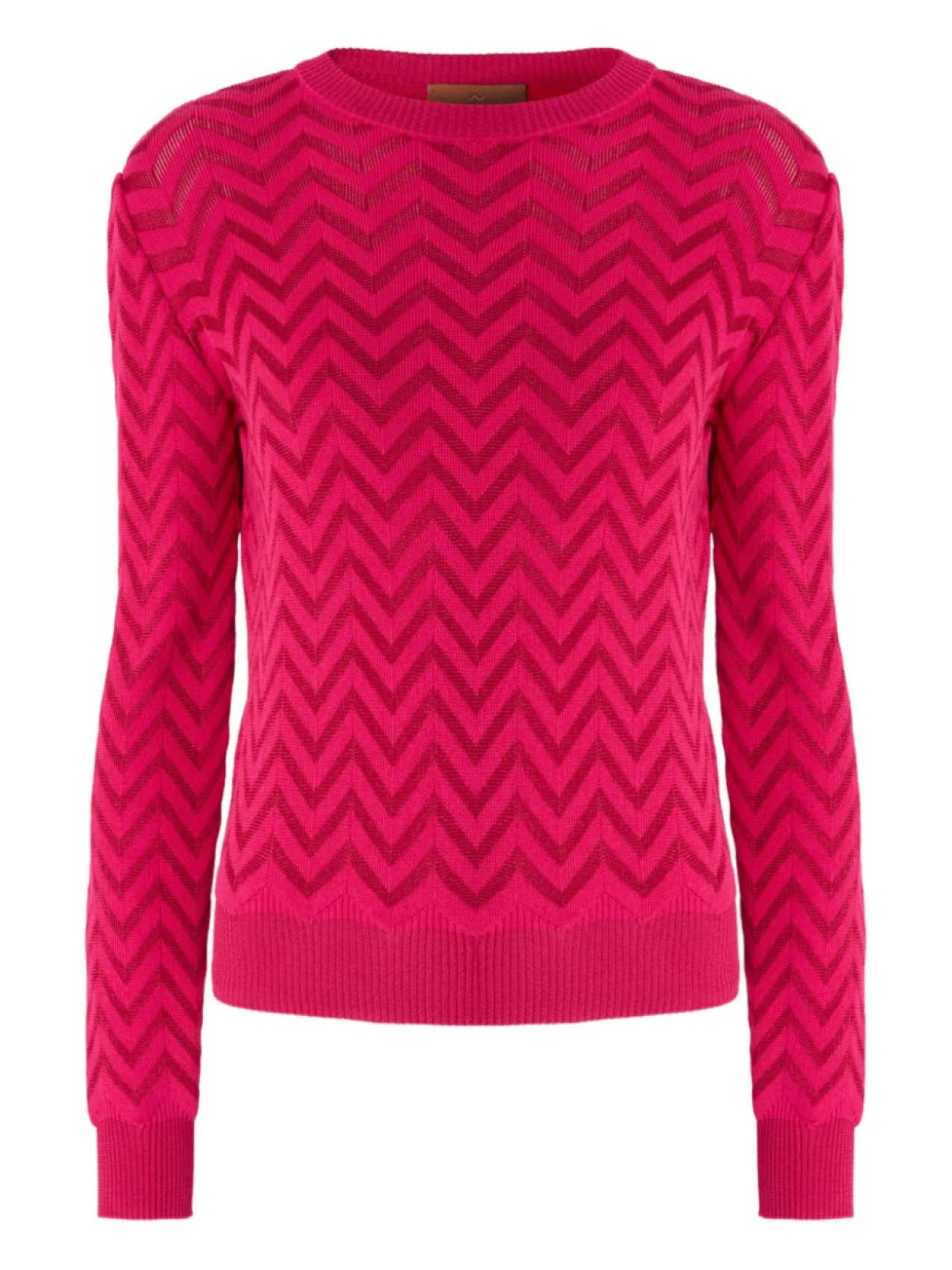 

Свитер с круглым вырезом и шевронным узором Missoni, розовый