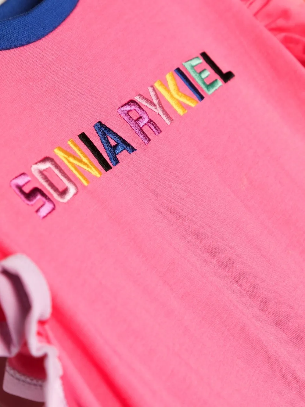 Платье с оборками на рукавах SONIA RYKIEL ENFANT, розовый — фото 3