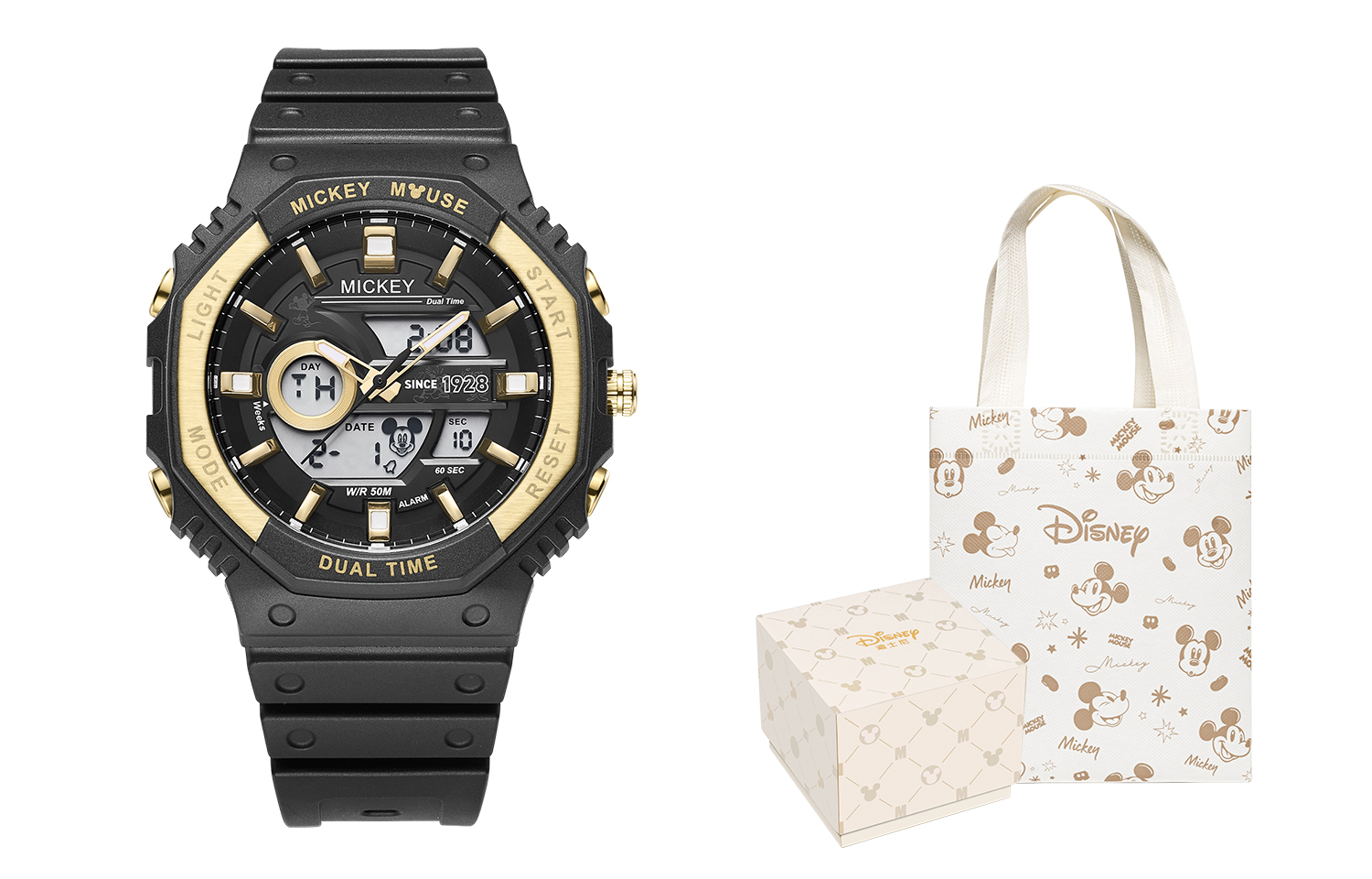

Disney Часы Mickey Series Quartz Movement Resin Strap Watch Unisex Black Dial