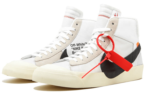 Кроссовки x off-white blazer mid 'the ten' Nike, белый — фото 3