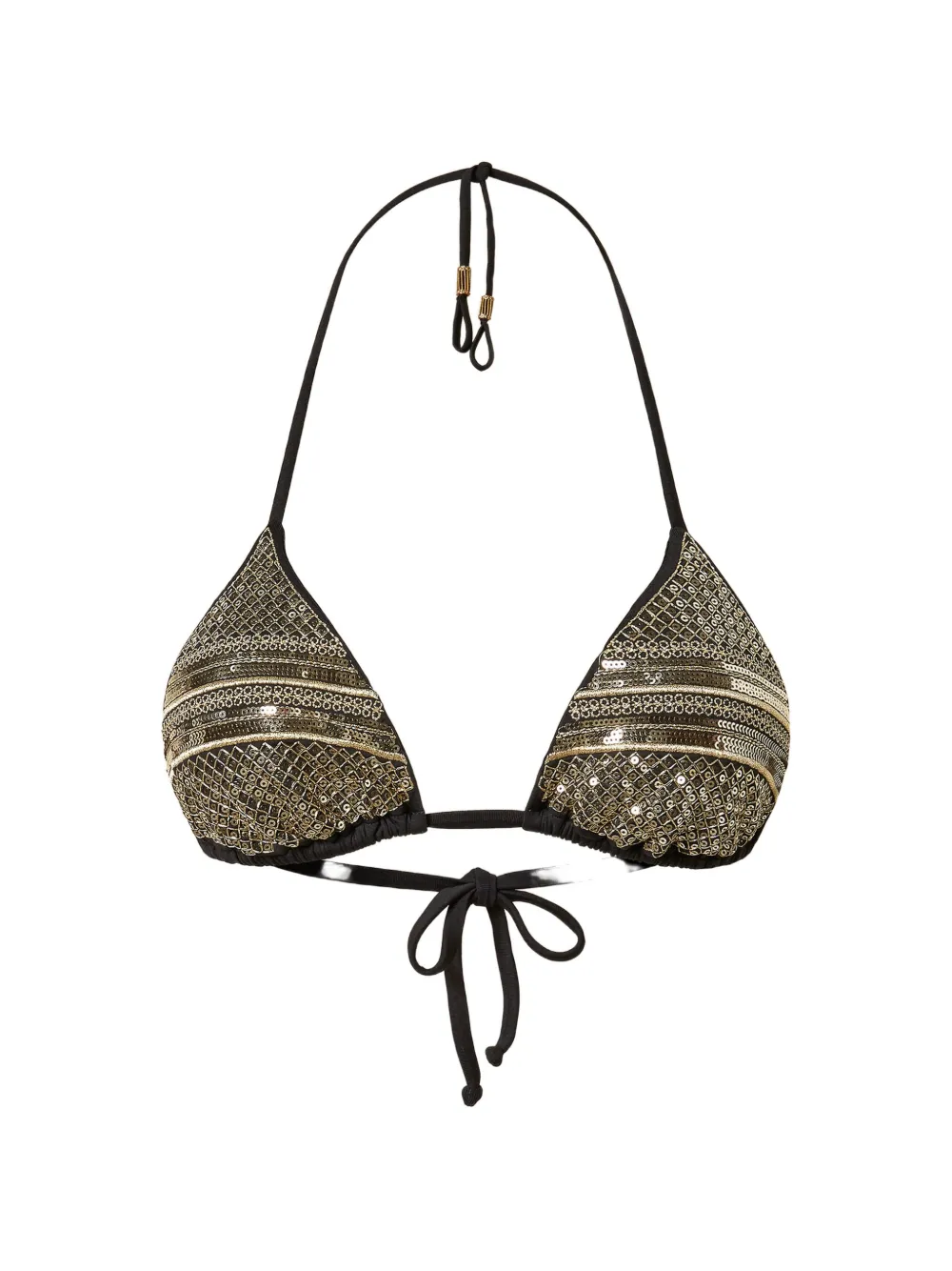 

Треугольный бикини с вышивкой пайетками Twinset, черный