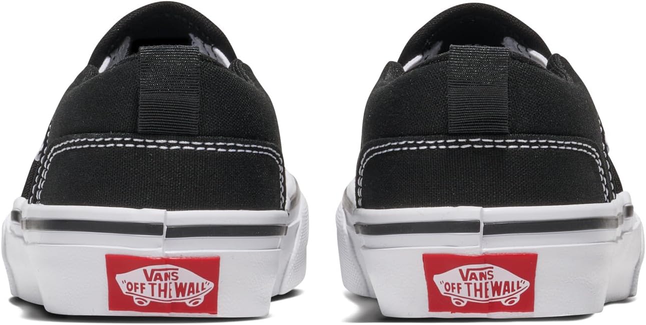 Кеды Vans Asher без шнурков для детей и подростков, белый/черный — фото 3