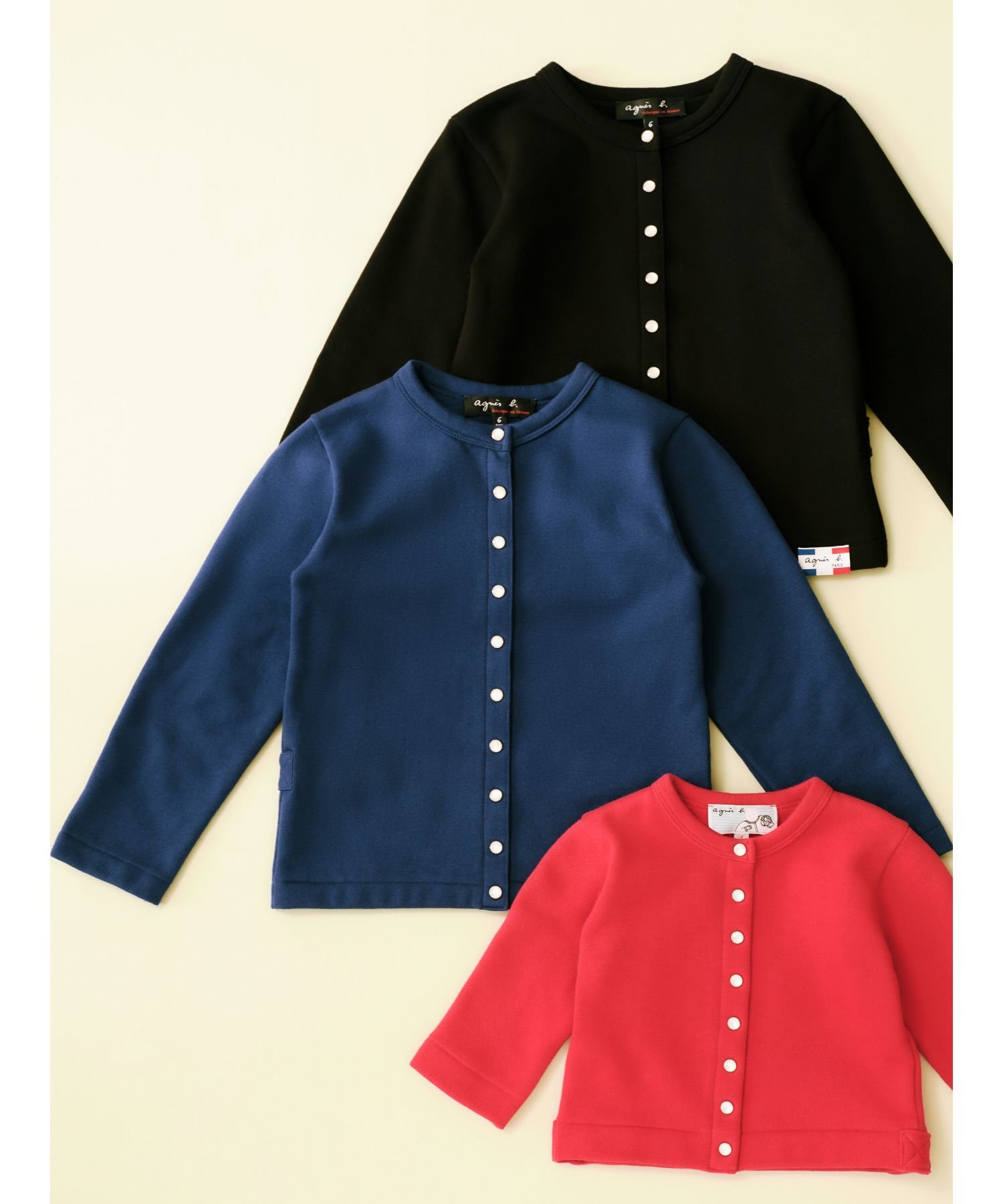 Детский хлопковый кардиган с длинными рукавами из меланжевой ткани Agnes b. ENFANT, Red — фото 3