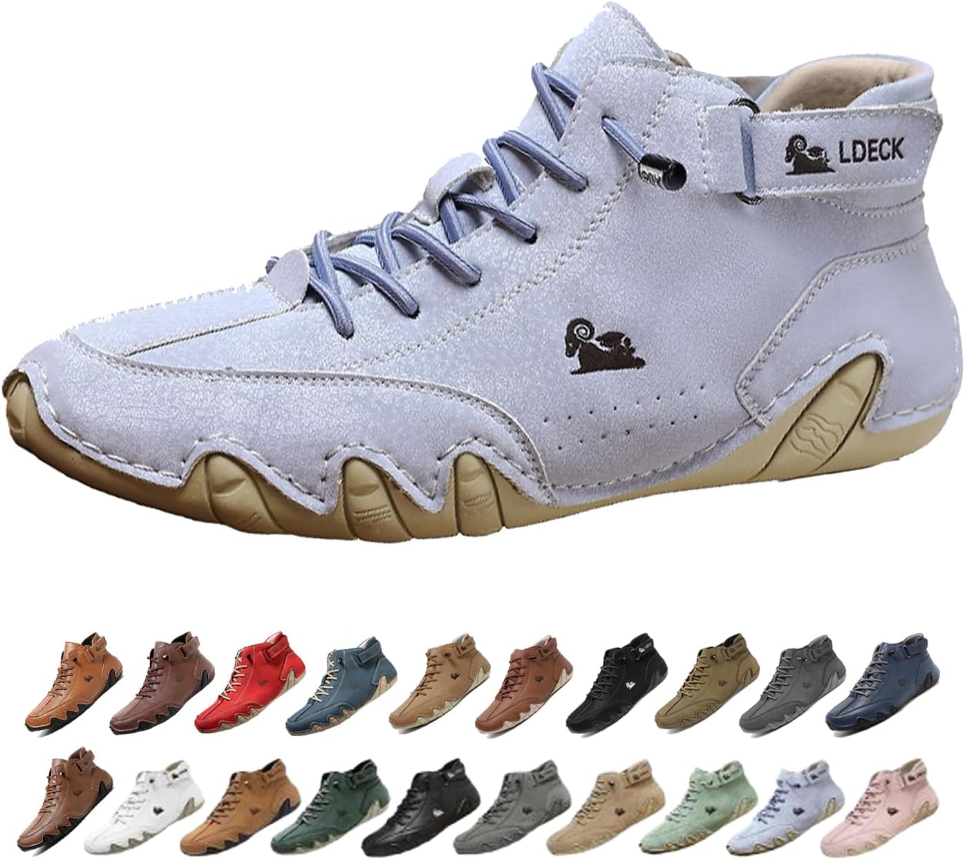 

Мужские водонепроницаемые дышащие высокие ботинки-чукка ручной работы, нескользящие, для походов, вождения, кемпинга, легкие босоножки на все сезоны Generic, небесно-голубой