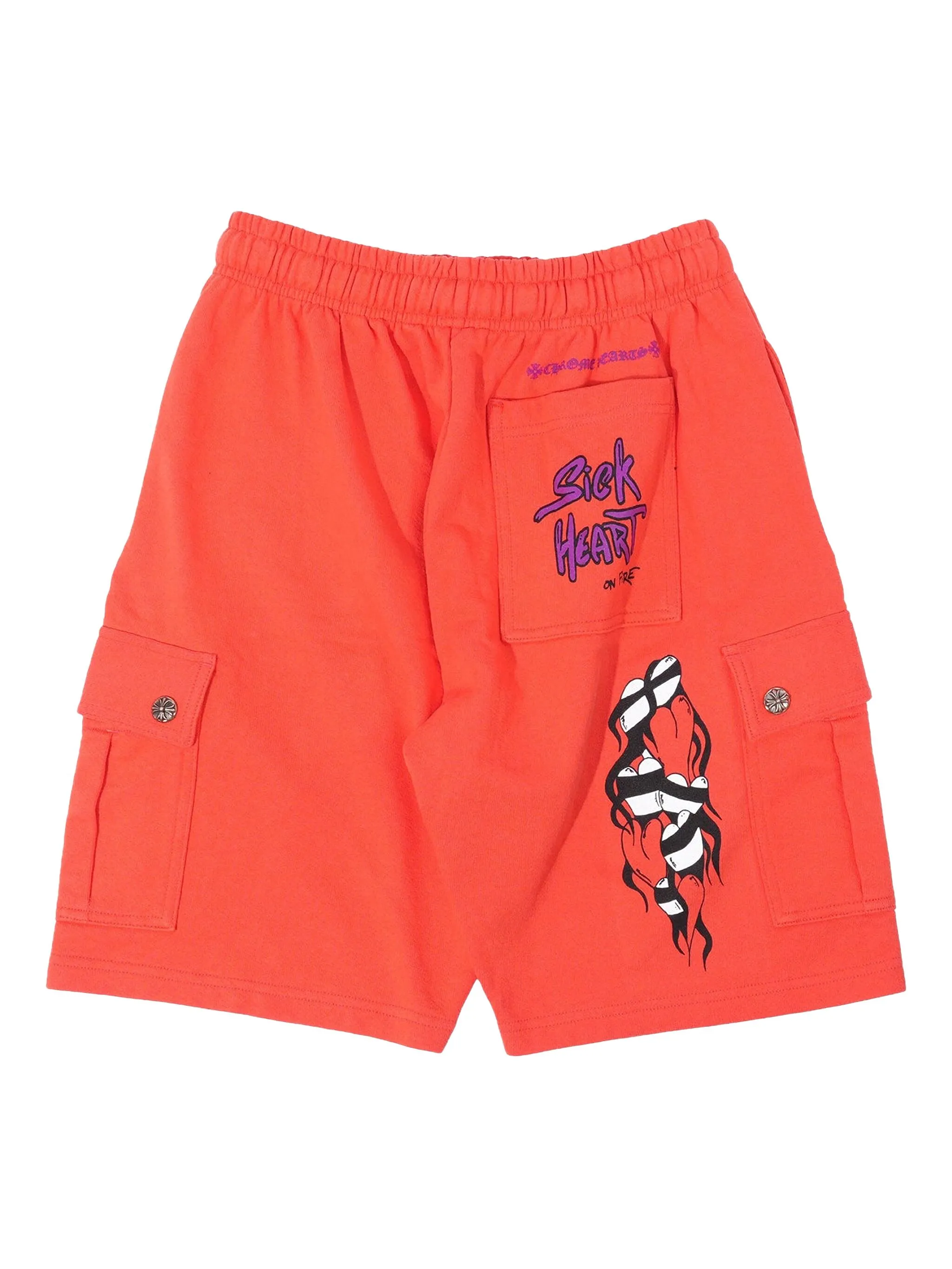 Шорты Matty Boy Sick Hearts Chrome Hearts, красный — фото 2