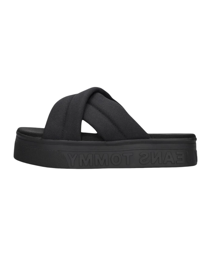 Мюли на платформе с надписью Tommy Jeans, черный