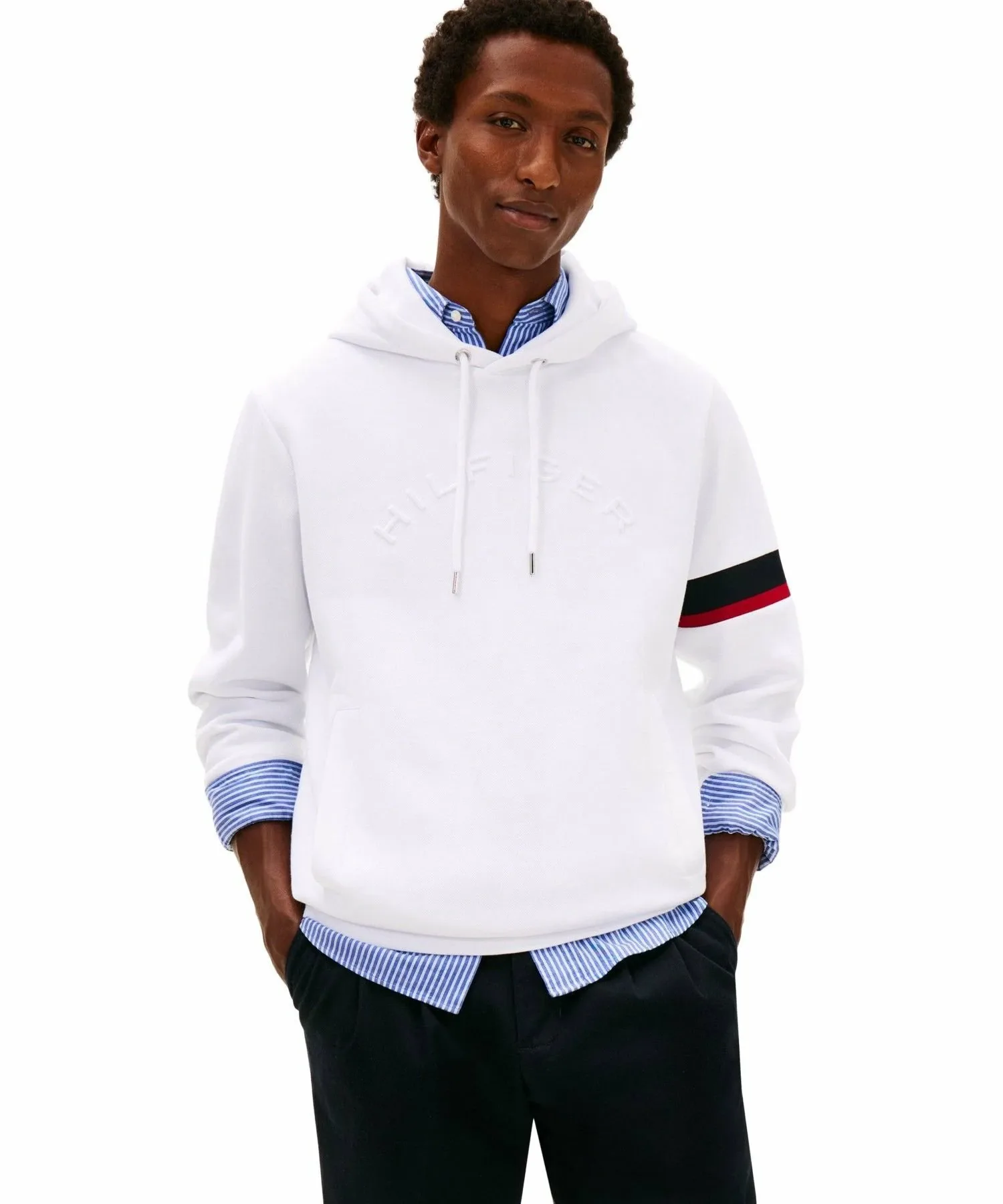 Толстовка с тисненым логотипом TOMMY HILFIGER, White YBR