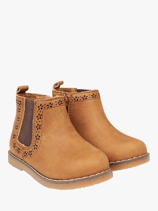 

Детские красивые кожаные челси-ботинки JoJo Maman Bébé, Brown