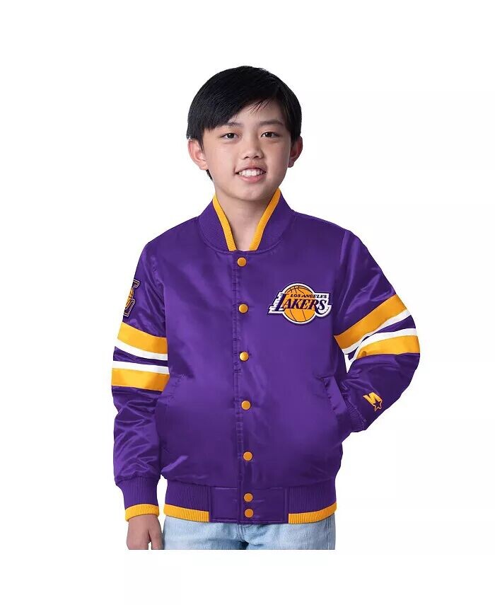 

Куртка на кнопках для больших мальчиков и девочек, фиолетовая, Los Angeles Lakers Scout Varsity Starter