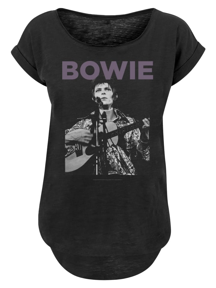 

Удлиненная футболка с рок-постером Дэвида Боуи черного цвета F4NT4STIC, Черный, Удлиненная футболка с рок-постером Дэвида Боуи черного цвета F4NT4STIC