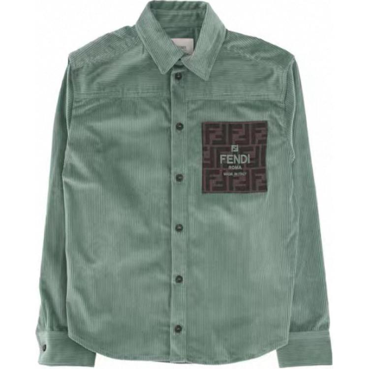 FENDI SS25 Badge Shirt весна-осень Kids' Green — фото 3