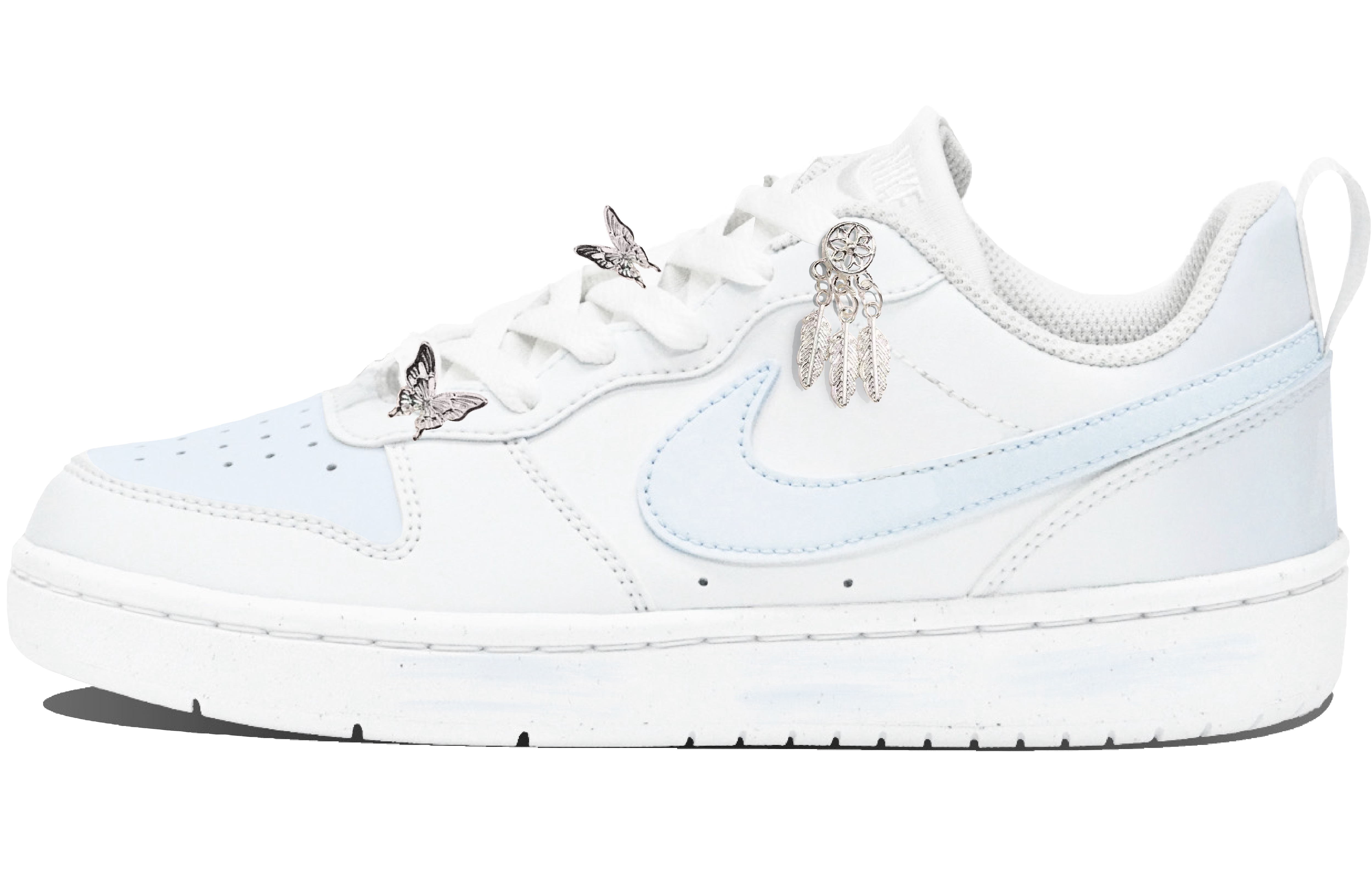 

Кроссовки Nike Court Borough Skateboard Shoes Women's Low-Top White Blue, Белый, Кроссовки Nike Court Borough Skateboard Shoes Women's Low-Top White Blue