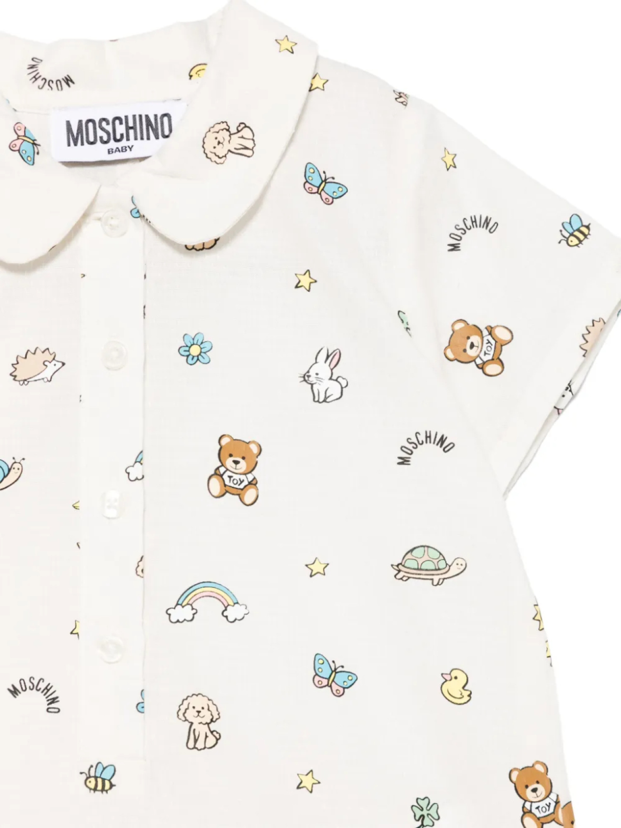 Moschino Kids шорты с графическим принтом, нейтральный — фото 3