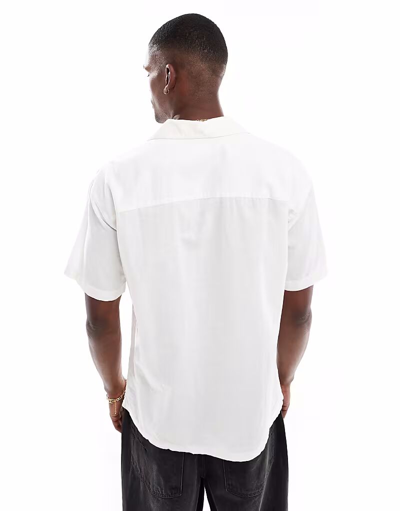 

Рубашка из льна Jack & Jones Revere с воротником белого цвета