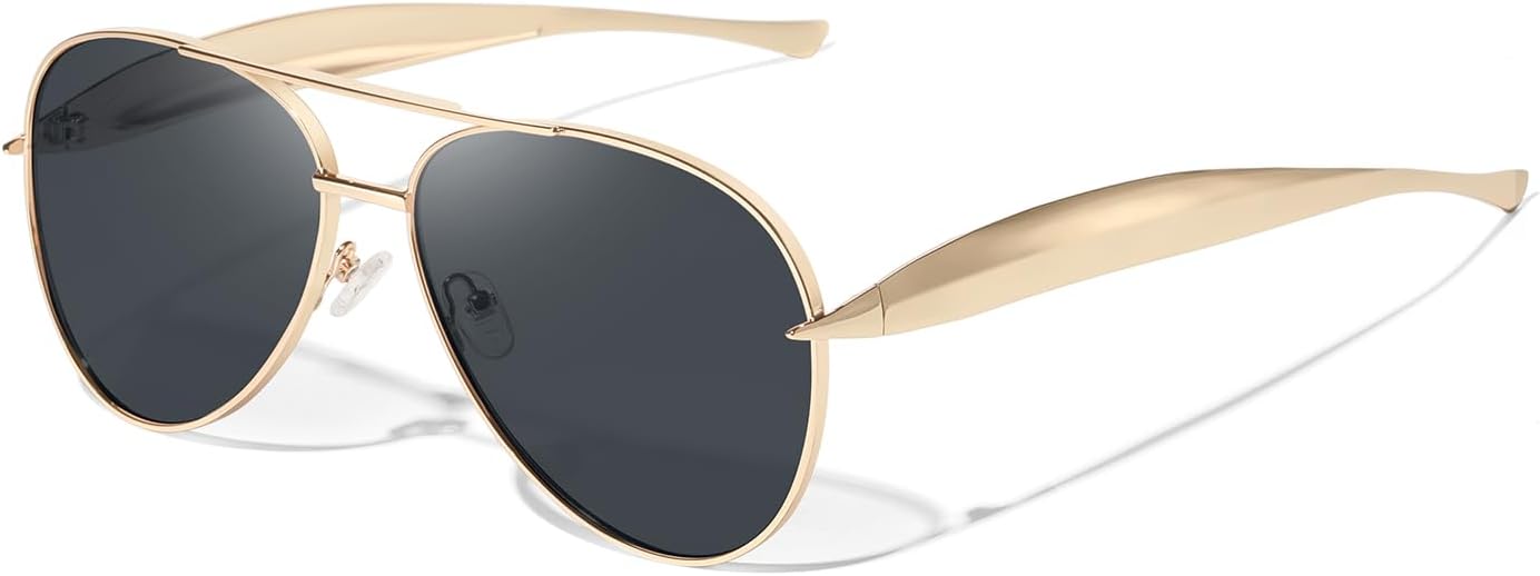 

Солнцезащитные очки-авиаторы Kimorn 2025 в стиле ретро, ​​золотистые, большие, для женщин и мужчин, классические металлические солнцезащитные очки 70-х годов, Gold/Gray