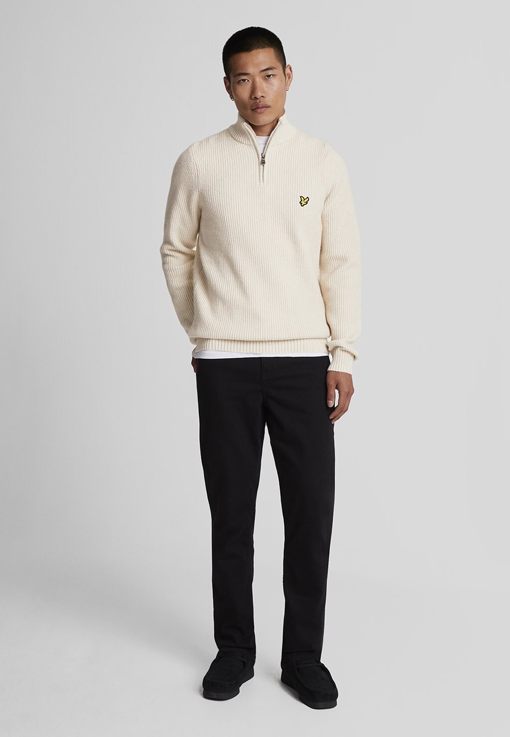 

Джемпер SHAKER STITCH QUARTER Lyle & Scott, серо-коричневый