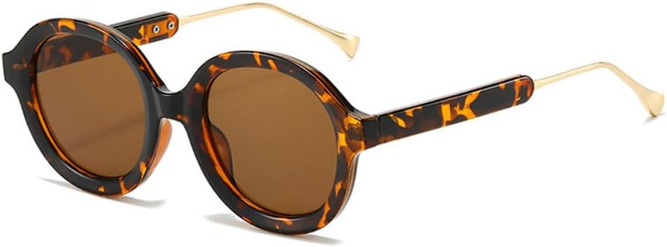 

Женские круглые солнцезащитные очки в стиле панк с градиентным леопардовым принтом и защитой от УФ-излучения UV400 для занятий спортом на открытом воздухе, бега и езды на велосипеде generic, Leopard-brown