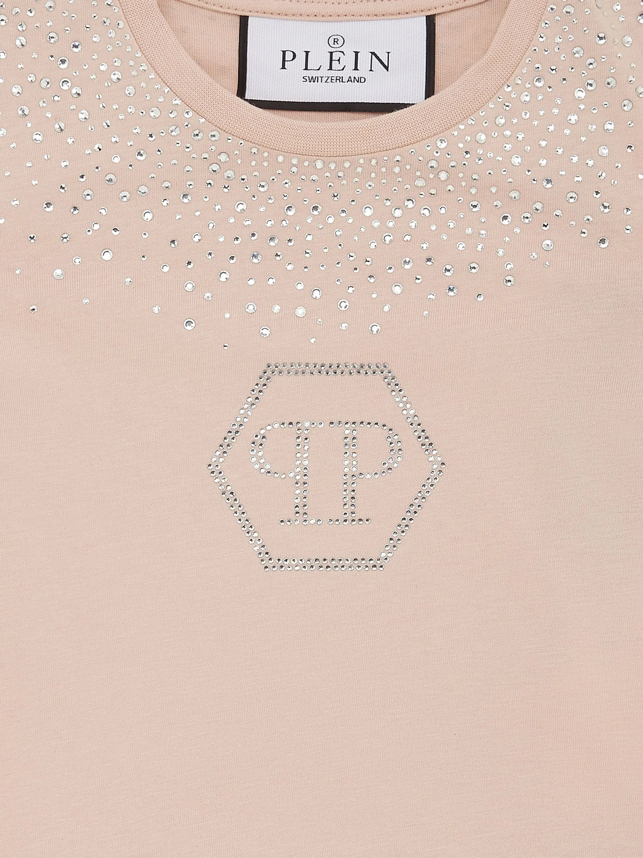 Укороченная футболка Strass Hexagon Philipp Plein, розовый — фото 3