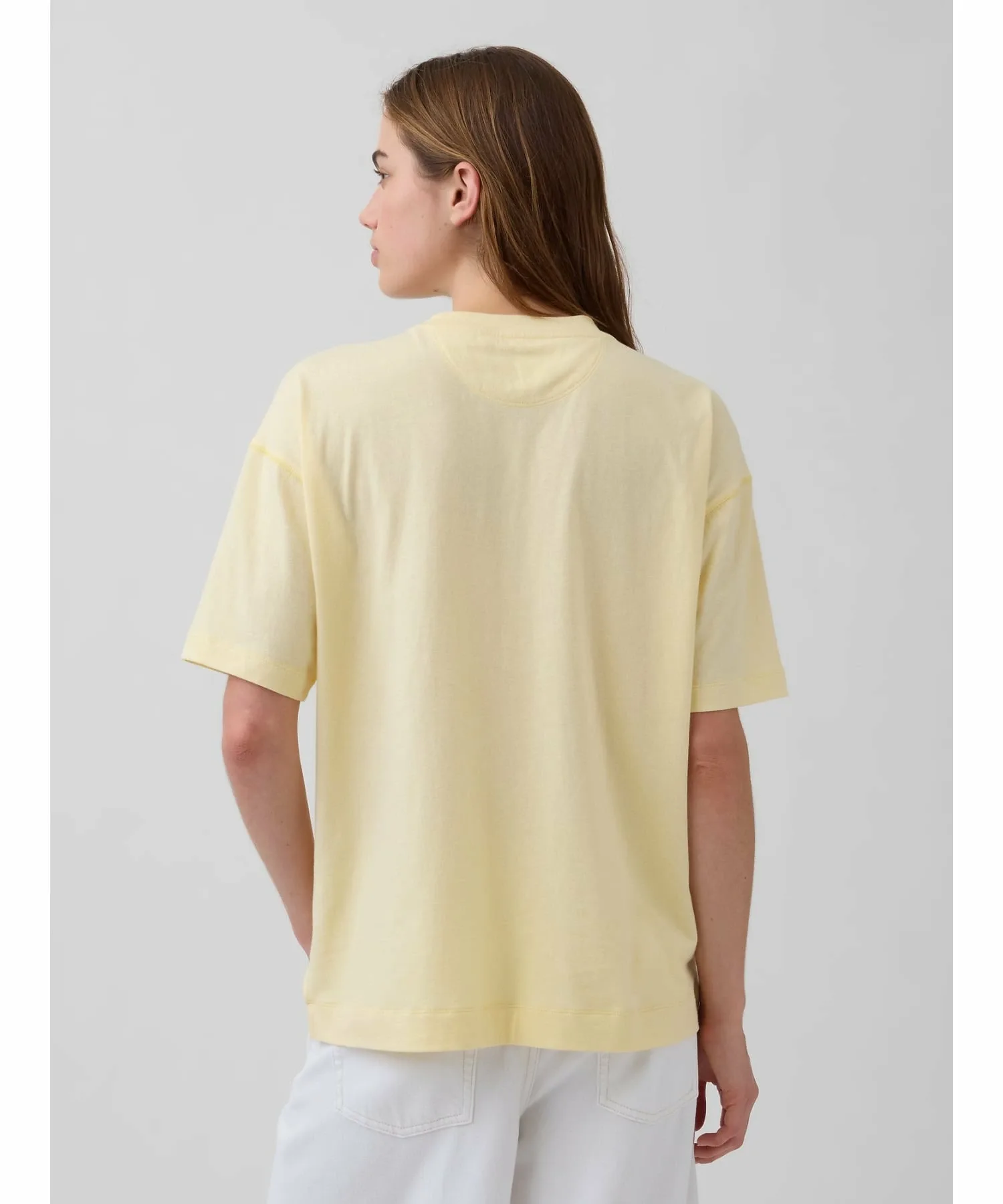(W) Винтажная мягкая спортивная туника из органического хлопка с логотипом GAP, MAIZE — фото 2
