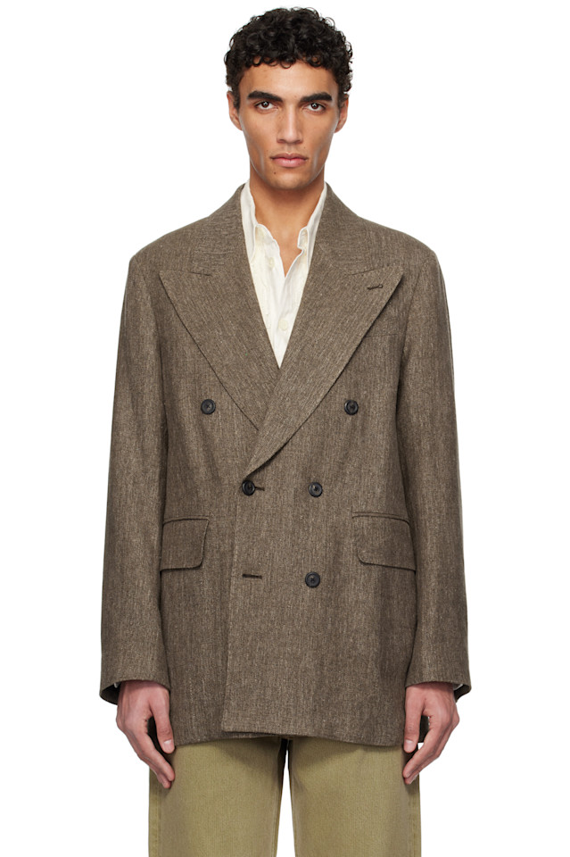 

Острый блейзер db Our Legacy, цвет tobacco delave linen