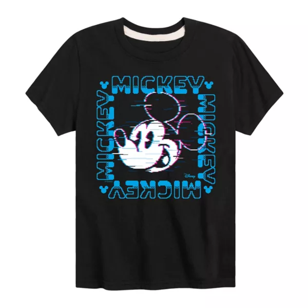 

Футболка с рисунком Микки Мауса для мальчиков 8-20 лет, 8 бит, квадратная Disney, черный