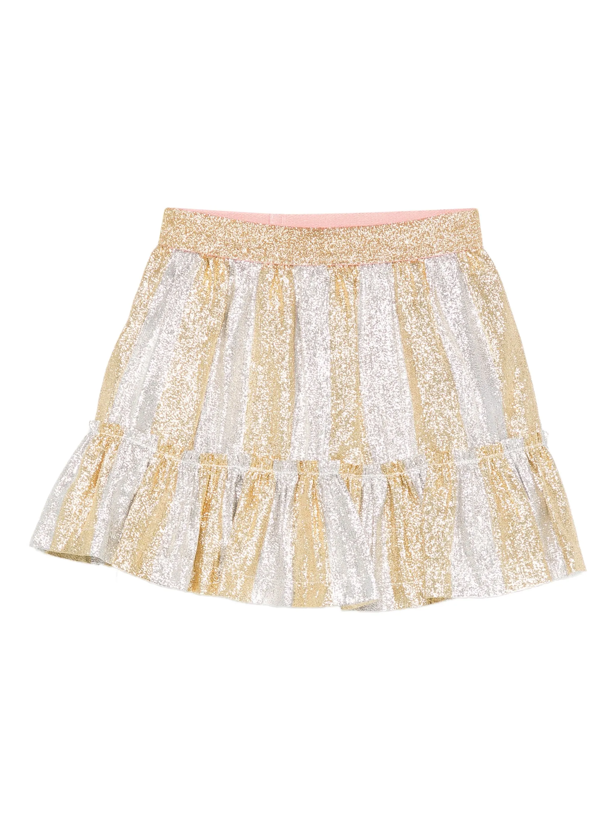 

Полосатая юбка с оборками Stella Mccartney Kids, серебристый