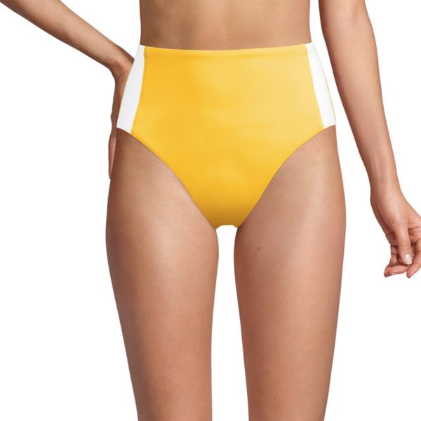 

Женские бикини с высокой посадкой и швом Lands' End, цвет bright lemon white