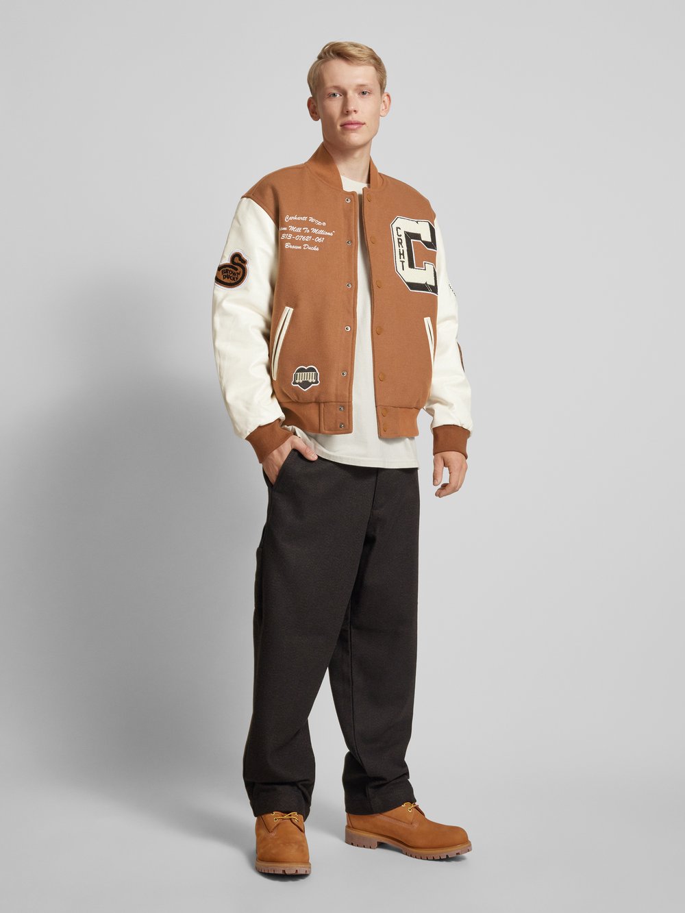 

Куртка колледжа с нашивками-лейблами Carhartt Work In Progress