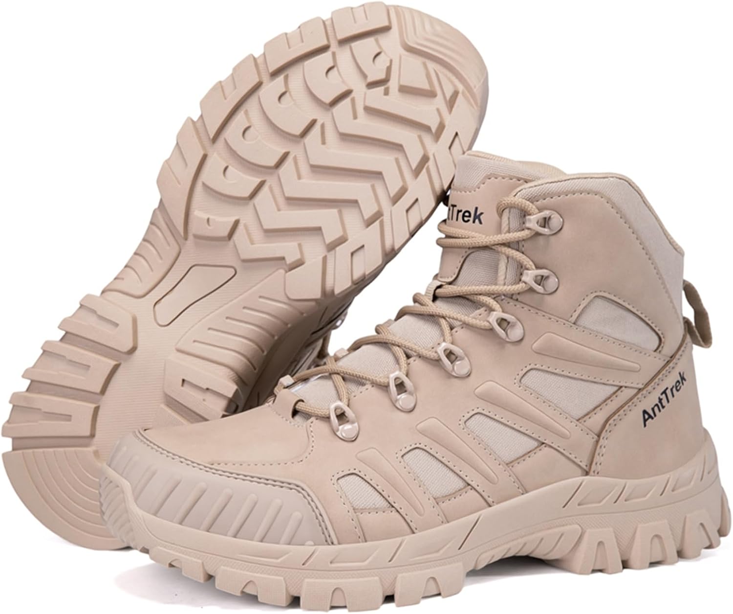 

Мужские военные тактические ботинки для джунглей, кожаные с шнуровкой, высокие, противоскользящие, водонепроницаемые походные ботинки, подходят для активного отдыха на природе, пустынь и альпинизма Negyanme, хаки