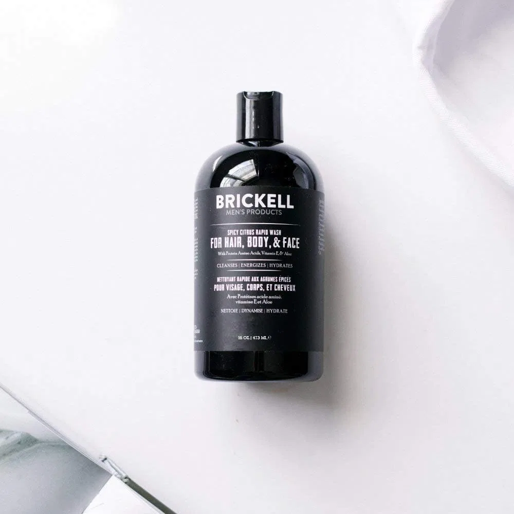 Мужской гель для душа Brickell Men's Rapid Wash 3 в 1 (Spicy Citrus, 473 мл) Brickell Men'S Products — фото 3