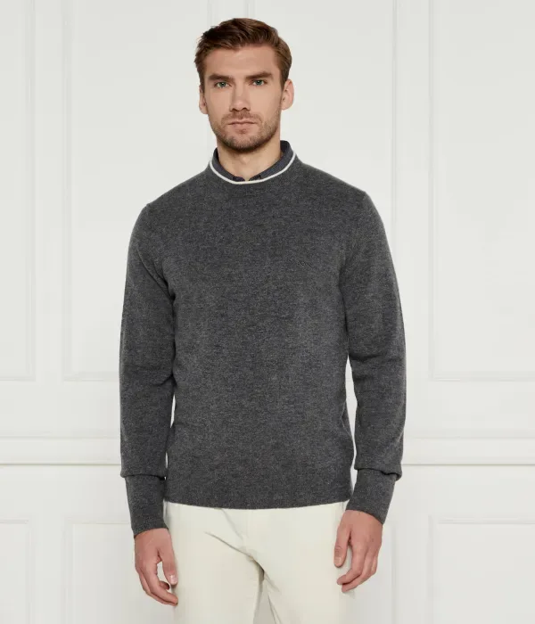 Шерстяной свитер Ebacio regular fit Boss, серый