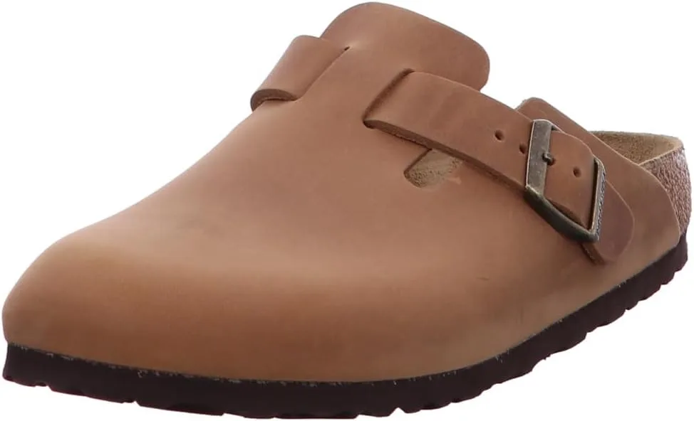 Birkenstock Boston - сабо из нубука, коньячный