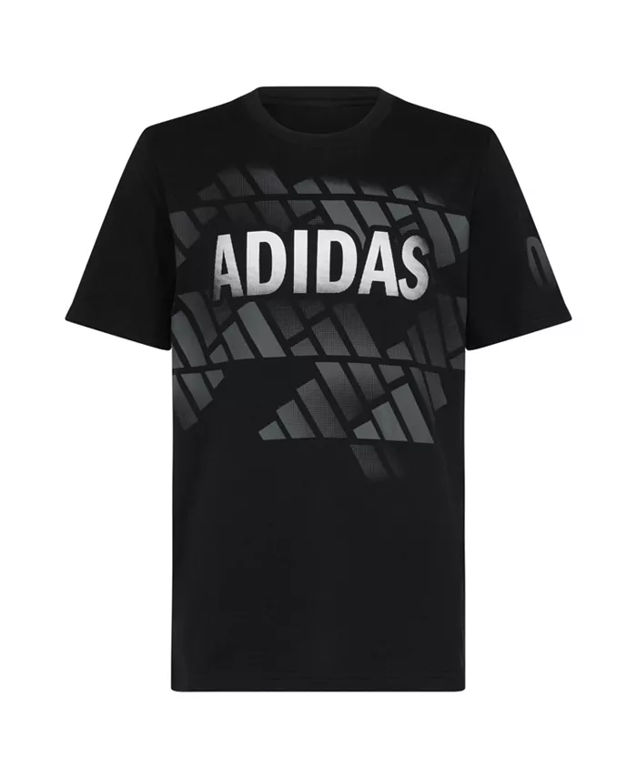

Футболка хлопковая с логотипом Soccer Legacy для мальчиков старшего возраста adidas, черный